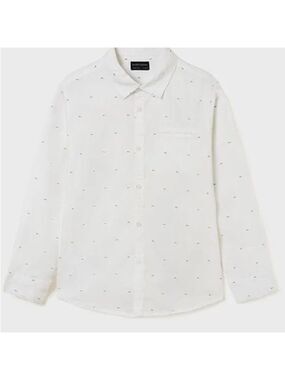 Mayoral Kids' White Patterned Button-Down Shirt